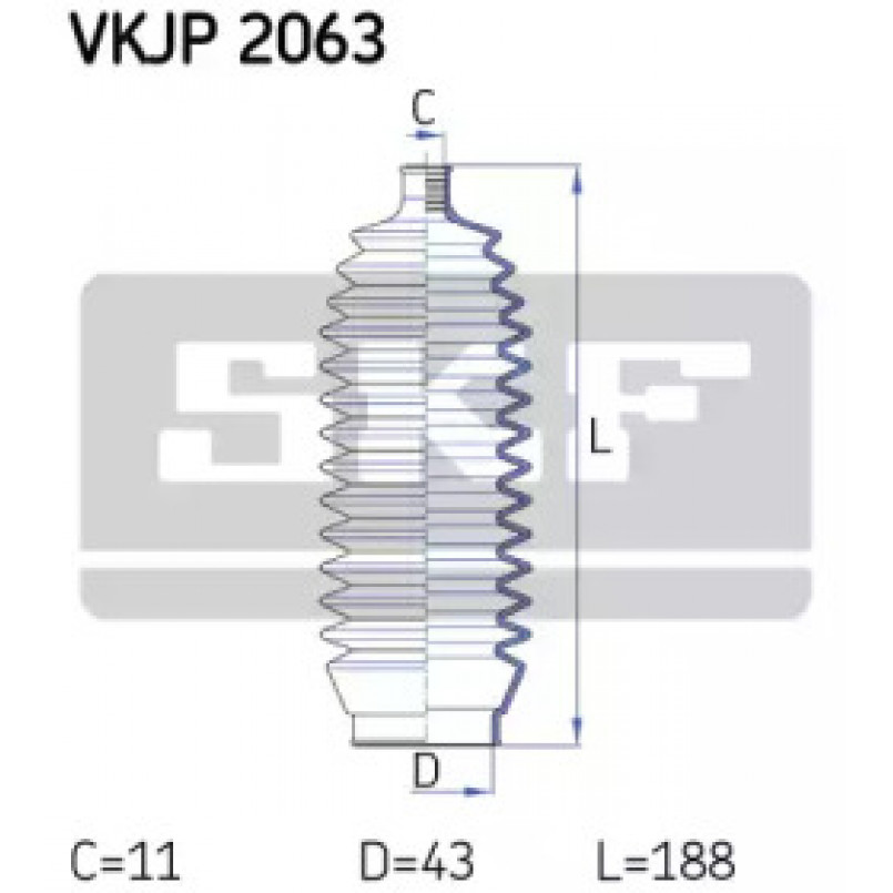 VKJP 2063 SKF - Пильовик привідного валу
